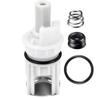 Delta RP1740 replacement two-handle stem with white body and black O-ring, plus a black seat, stainless steel spring and spare O-ring