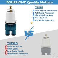 Delta RP19804 replacement cartridge feature list compared with a lower-grade cartridge