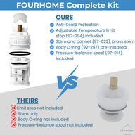 Comparison of the complete 4-piece Gerber 97-022 kit against a stem-only replacement that leaves out the limit stop, O-ring and spool