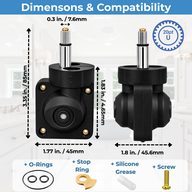 Grohe 47080000 cartridge dimensions, 3.35 in. tall and 1.77 in. wide body with a 20-point spline stem, plus O-rings, stop ring, grease and screw