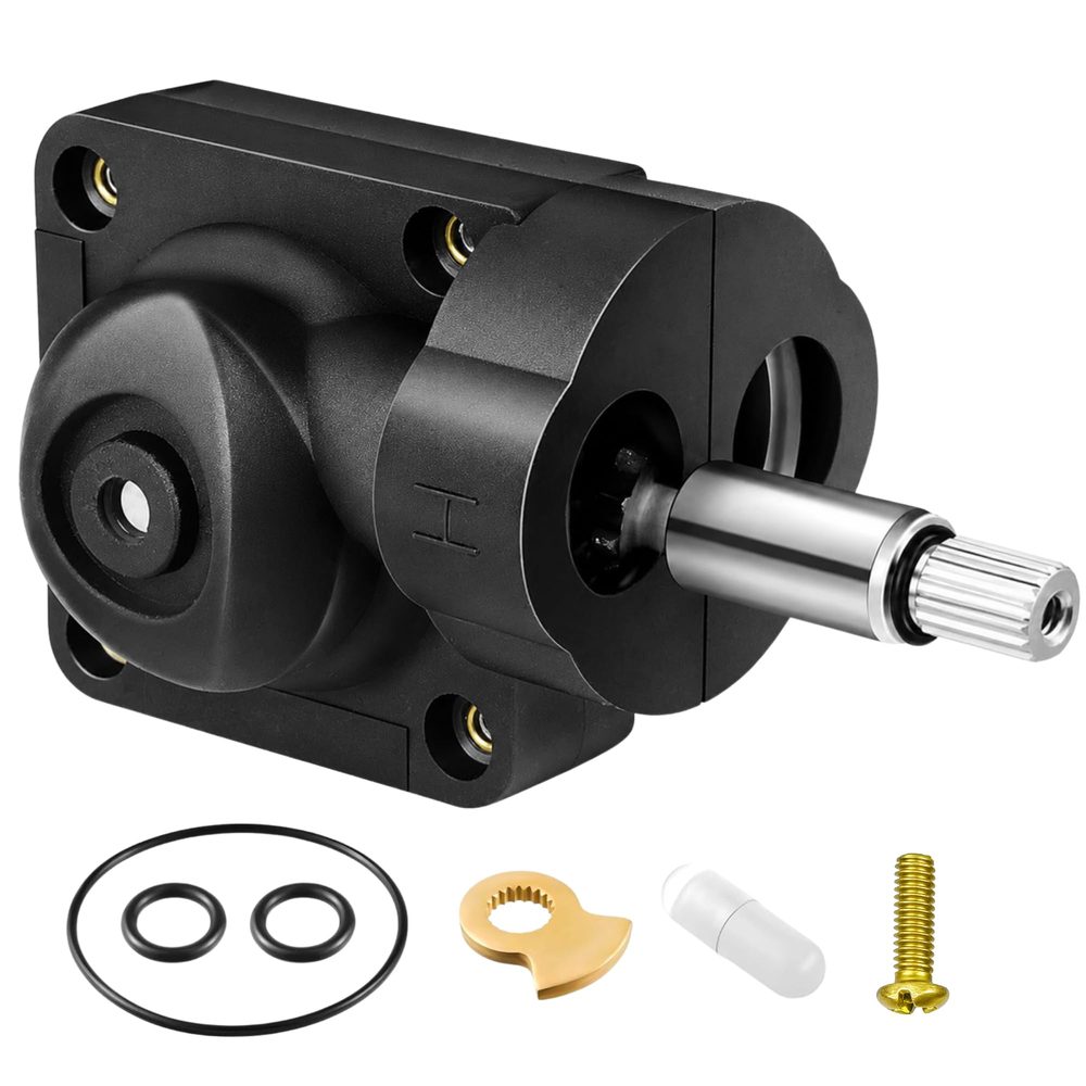 Grohe 47080000 replacement cartridge Grohe 47080000 replacement pressure balance cartridge in black plastic with a chrome stem, plus O-rings, stop ring, grease and screw