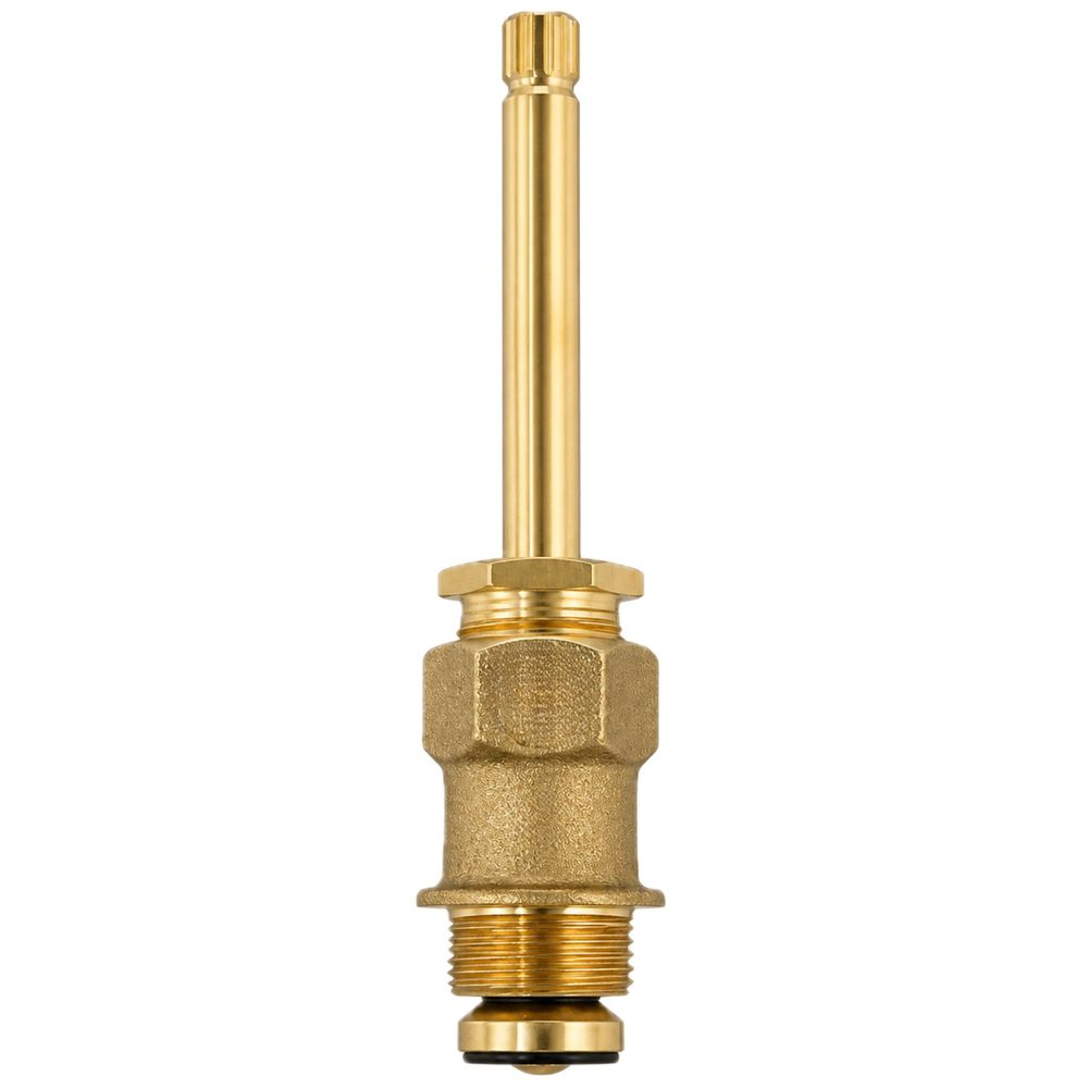 Pfister 910-374 replacement hot and cold stem, brass compression stem with 12-point broach, front view