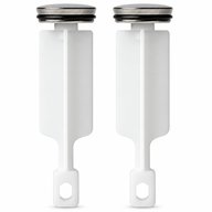 Two white pop-up sink stoppers for Pfister 972-691A