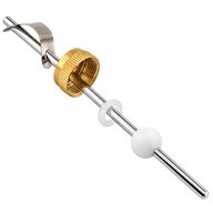 Chrome pop-up drain pivot ball rod with brass pivot nut, white seat washer, white pivot ball and spring clip