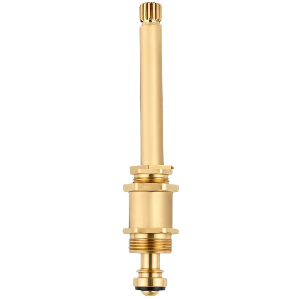 Sayco P004 replacement cold stem, brass with splined top, hex nut and black O-ring, front view