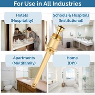 Sayco P004 cold stem shown with hotel, school and hospital, apartment and home bathroom uses