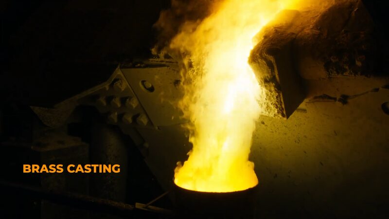 Brass pour at foundry
